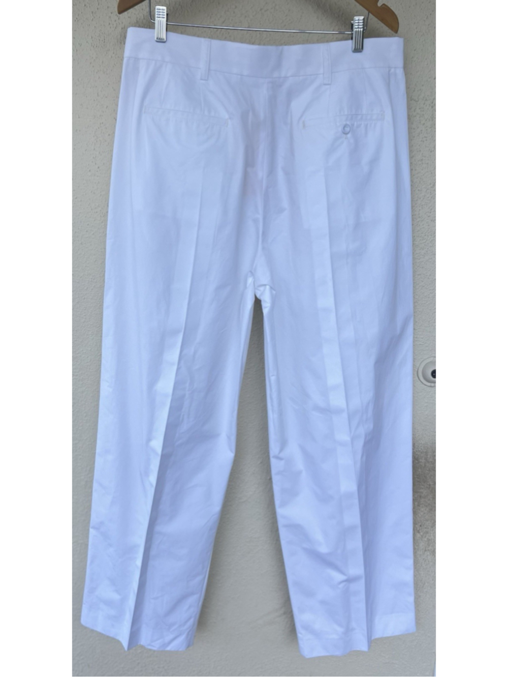 Marni Compact Organic Cotton Poplin Tapered Wide Leg Trousers Pants IT 52 US 36 - Picture 8 of 14